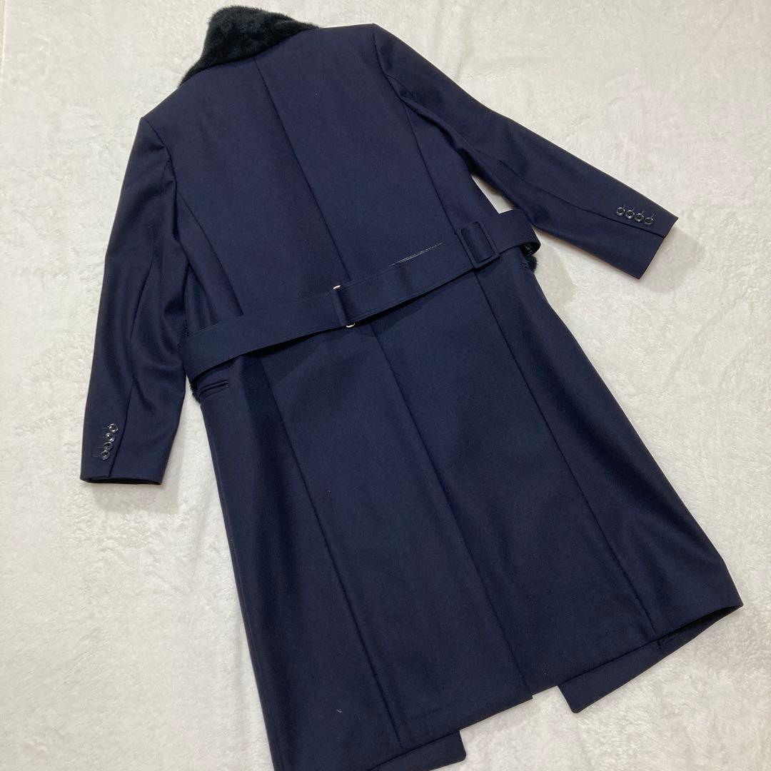 【極美品】TOGA PULLA ポンディングファーコート ネイビー サイズ38