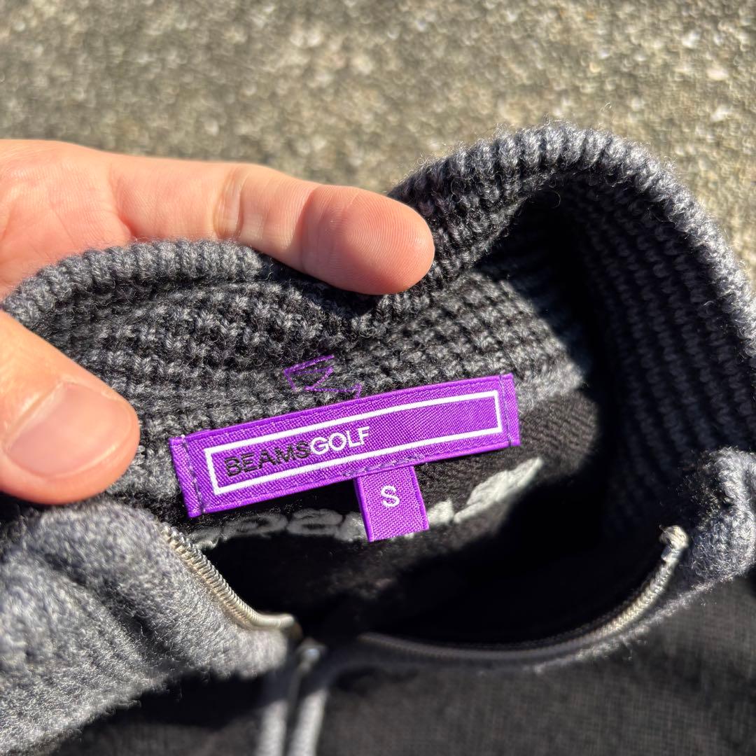 美品 BEAMS GOLF ダブルジップ ドライバーズニット 刺繍ロゴ 高級