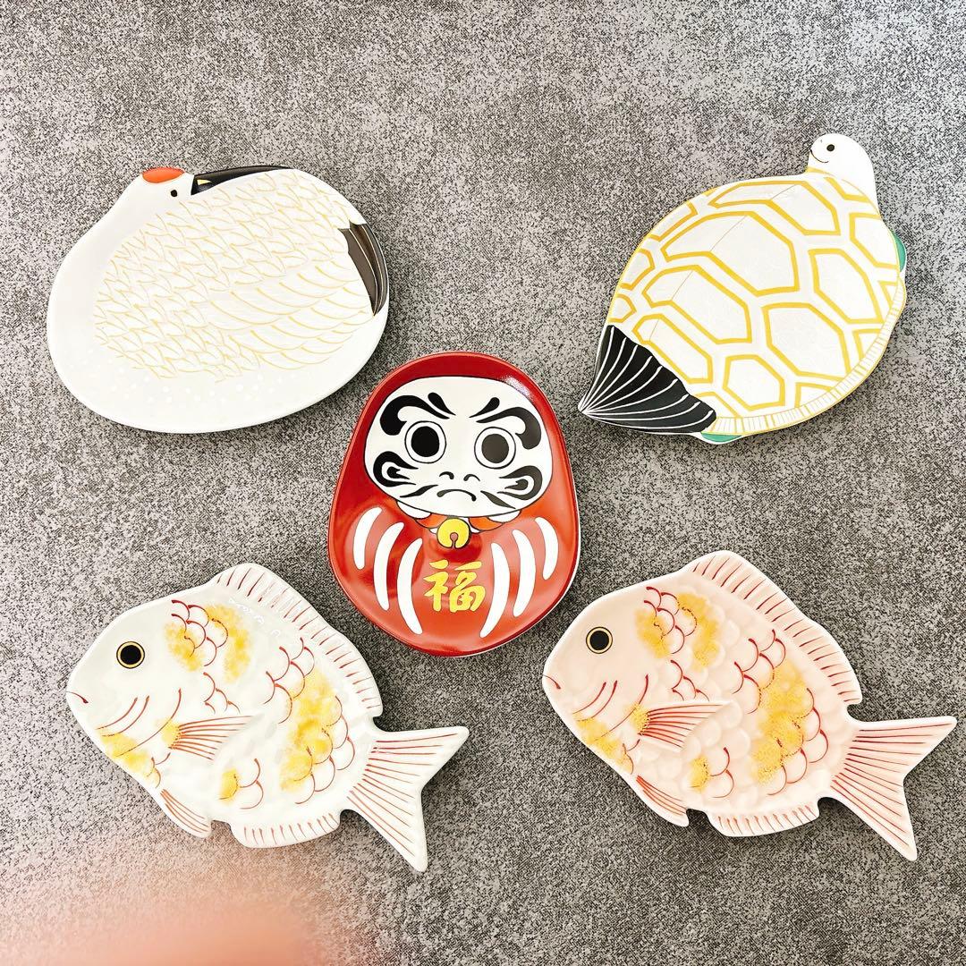 有田焼　幸楽窯　お祝い銘々皿　9点セット