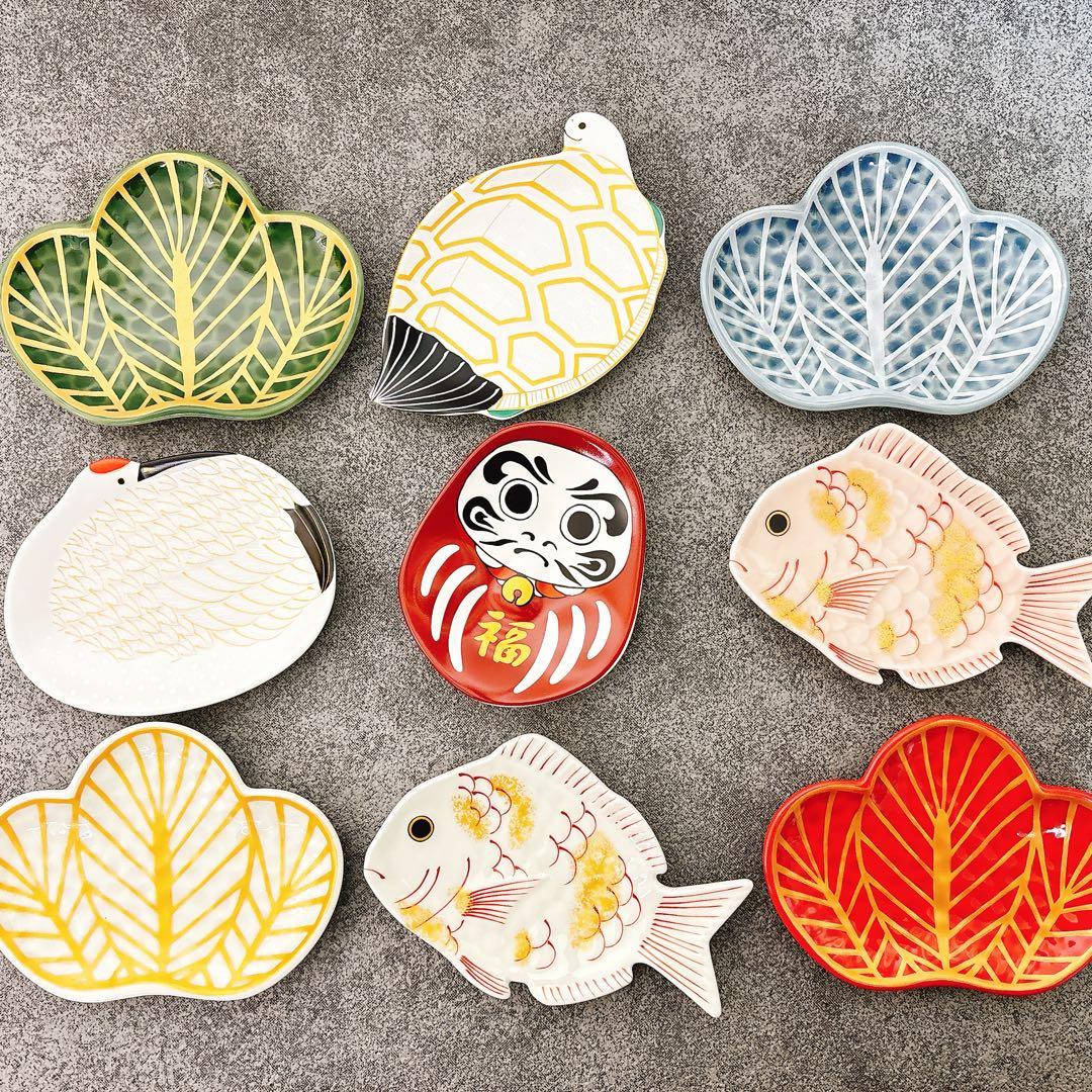 有田焼　幸楽窯　お祝い銘々皿　9点セット