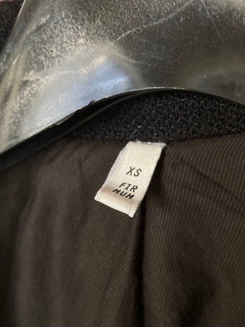 FILMUM フィルマム ウール&リネン交織 ノーカラーコート黒