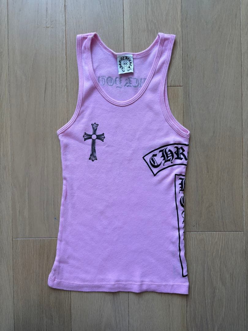 【希少】クロムハーツ タンクトップ ピンク Mサイズ CHプラス