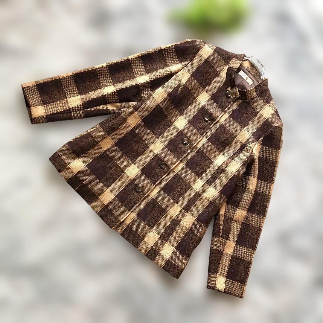 あさか DAKS チェック柄 セットアップ、里麻ブラウン ジャケット