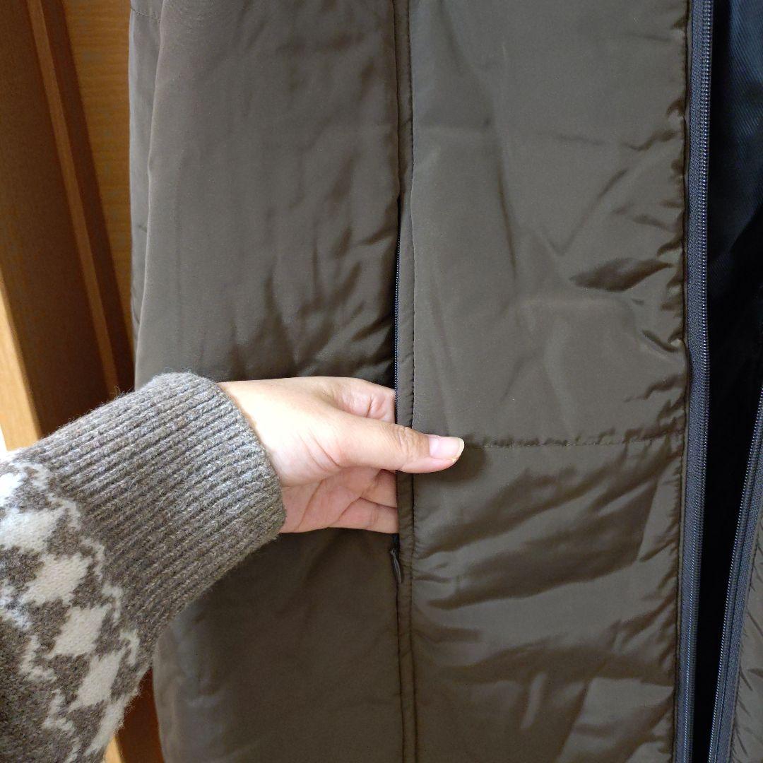 Milktea ステラ4way 中綿ロングママコート フード付き カーキ　極美品