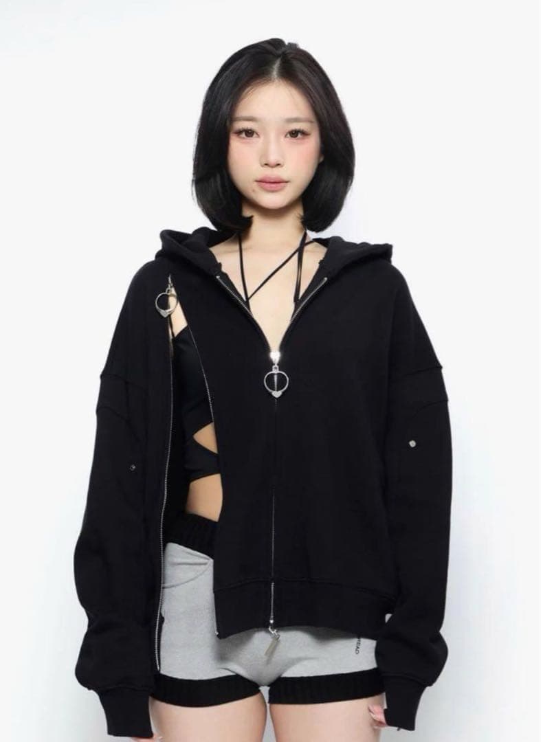 最安値　THEREDTHREAD w zip hoodie long　パーカー