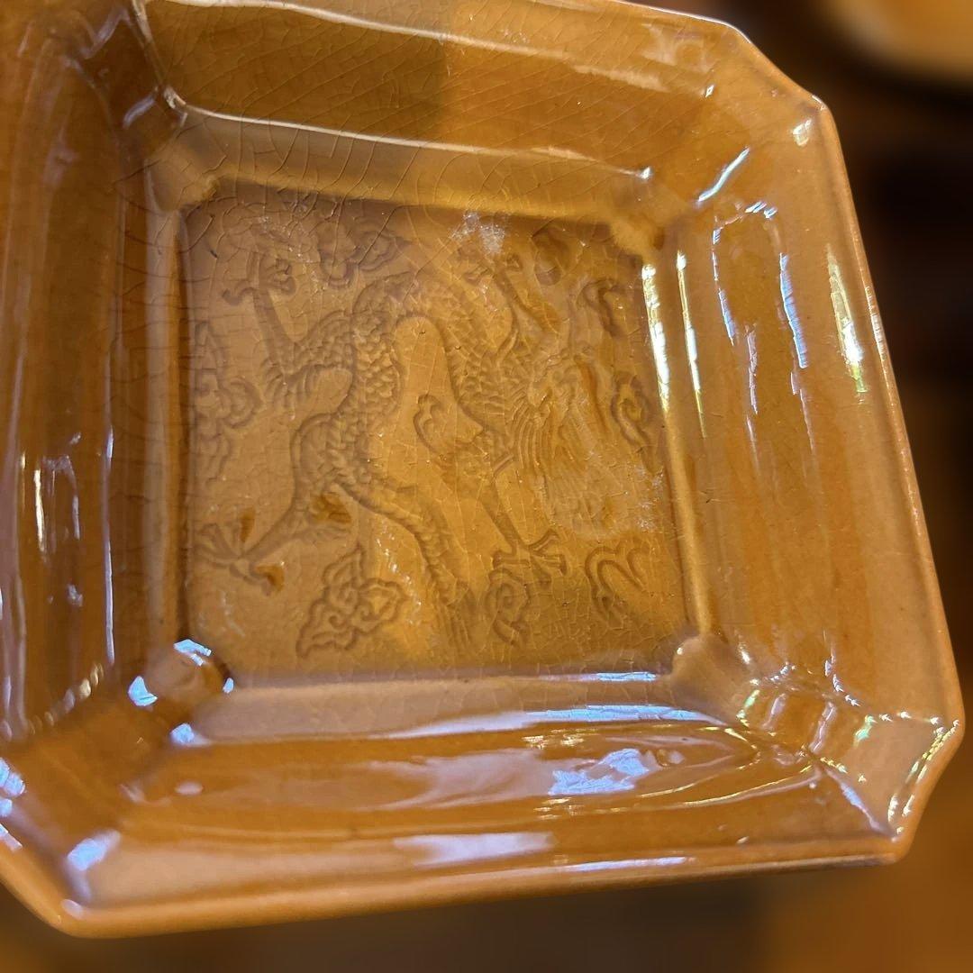 珉平焼 民平焼 小皿 淡路珉平焼 手塩皿 アンティーク　6枚 柿釉薬