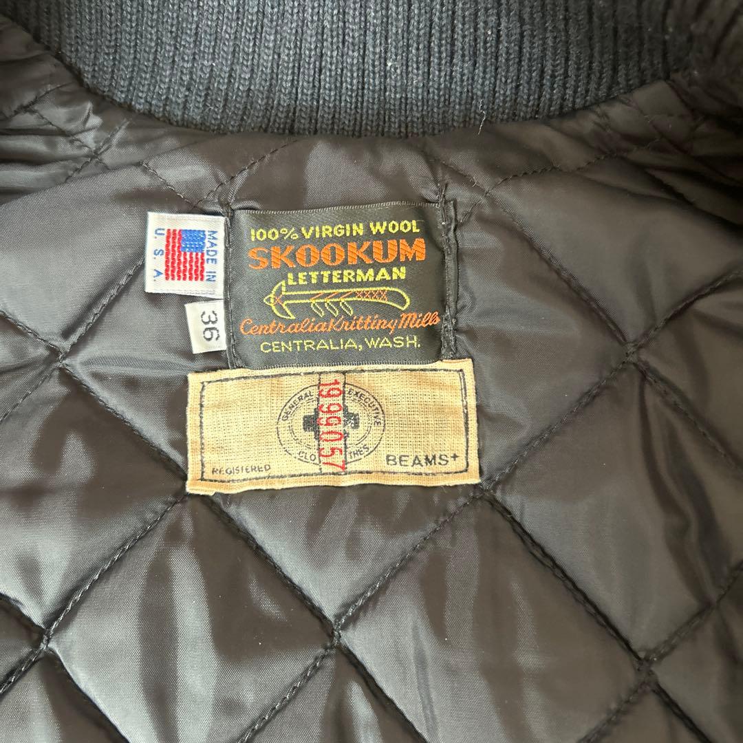 SKOOKUM ビームス　レザー スタジャン36 スクーカム ネイビー