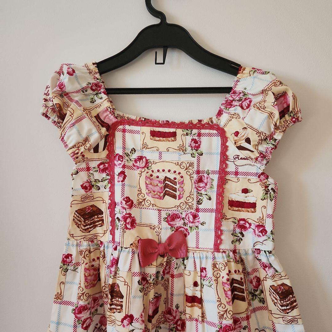 シャーリーテンプル130ケーキ柄フレアワンピース