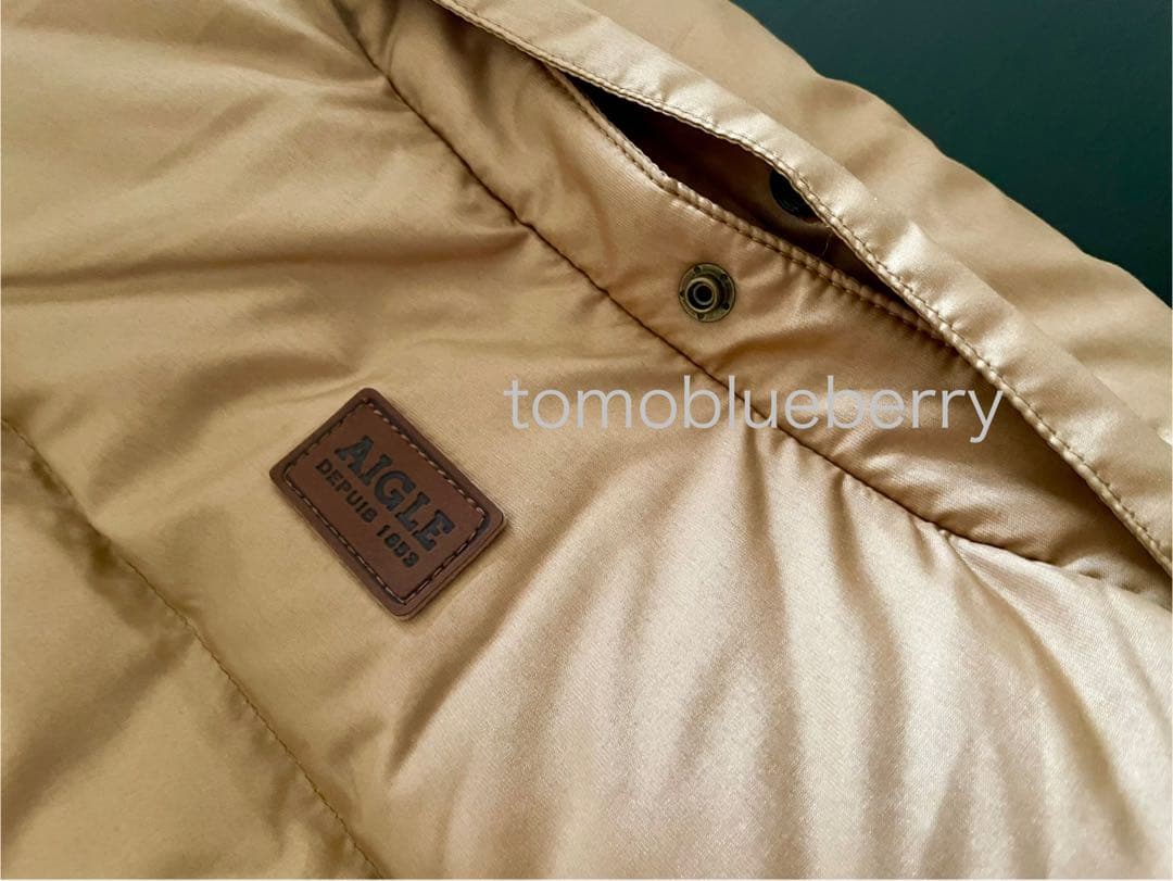 極美品★AIGLEエーグル★ラクーンファーフードダウンベストS＊アウトドア