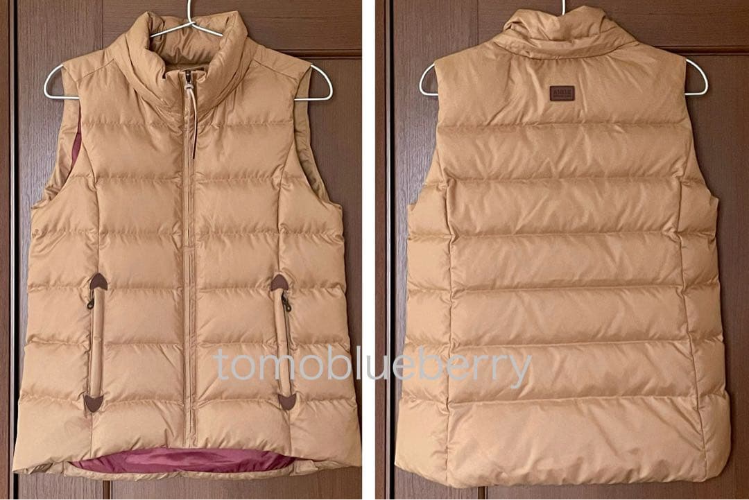 極美品★AIGLEエーグル★ラクーンファーフードダウンベストS＊アウトドア