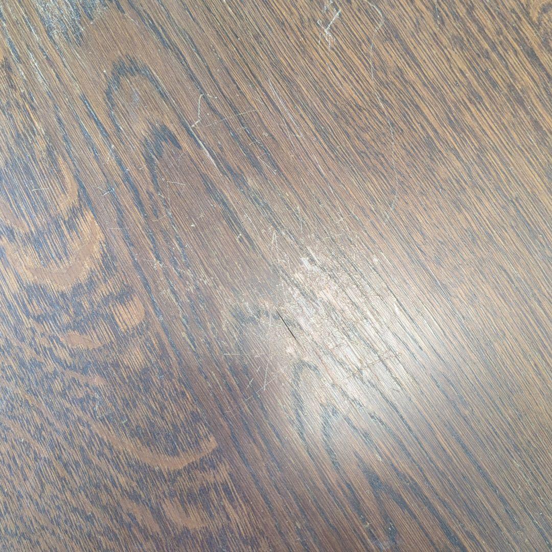 アンティークフランスダークブラウン楕円形木製座卓