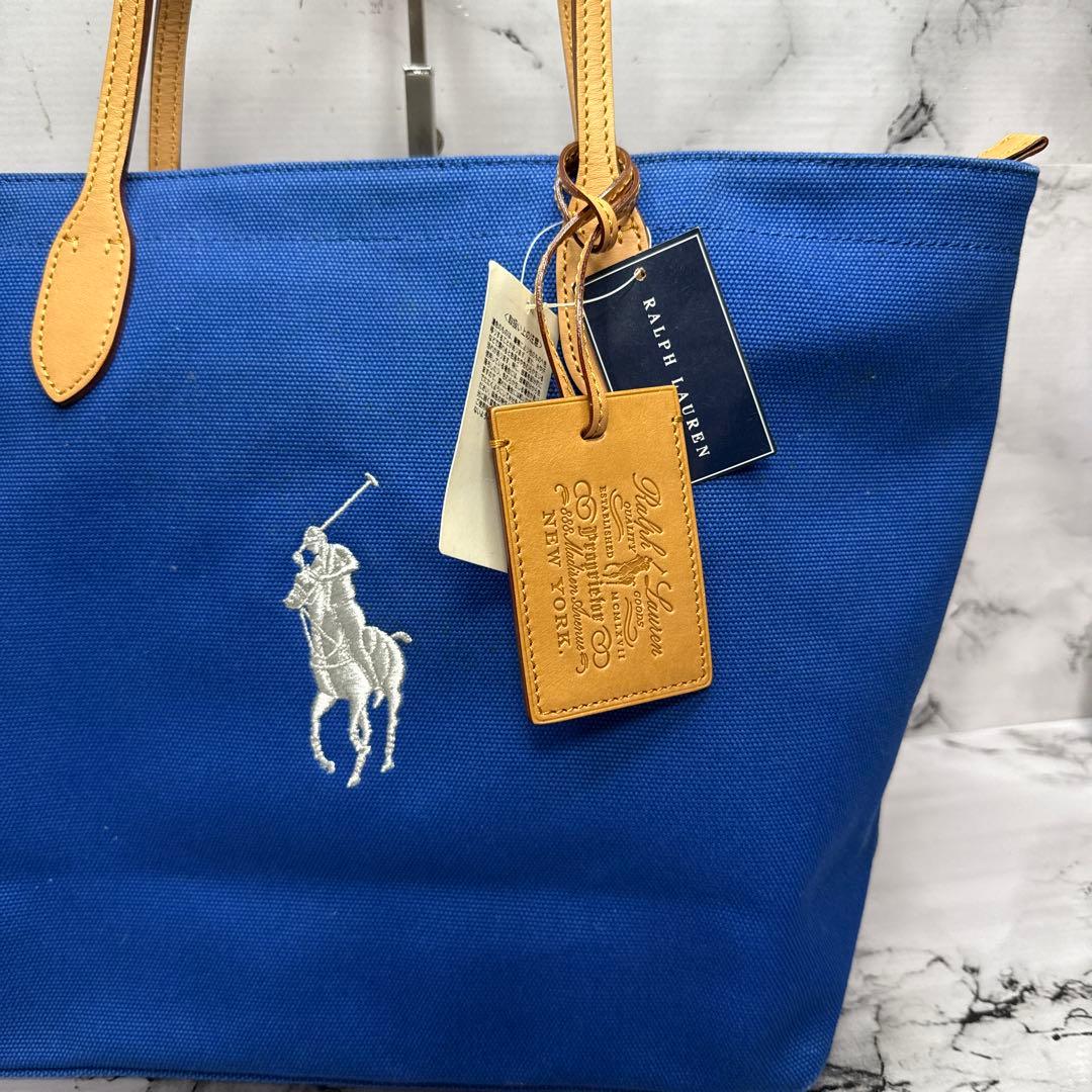 (未使用タグ付)大人気、ラルフローレン、トートバッグ、A-4可、ポニー刺繍、高級
