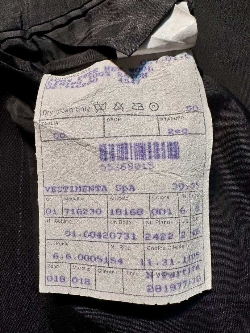 最高級 黒ラベル ジョルジオアルマーニ ダブルスーツ ネイビー ストライプ 50