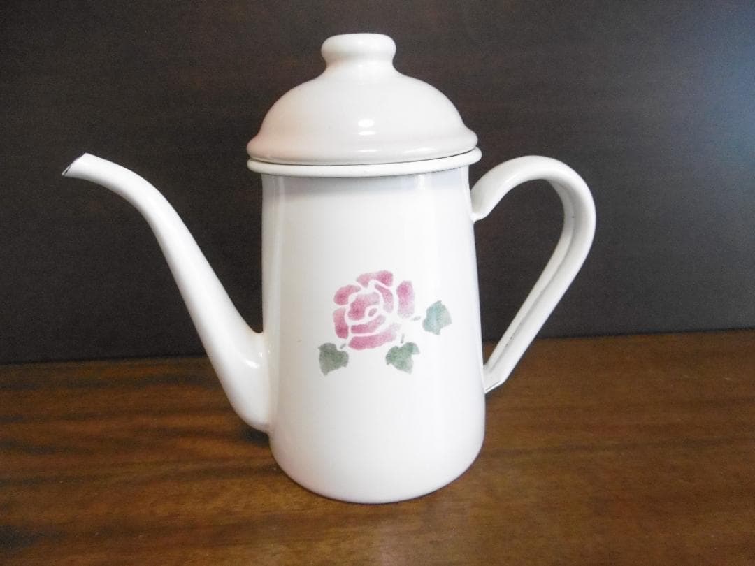 ホウロウ製コーヒーポット　マニーローズシリーズ