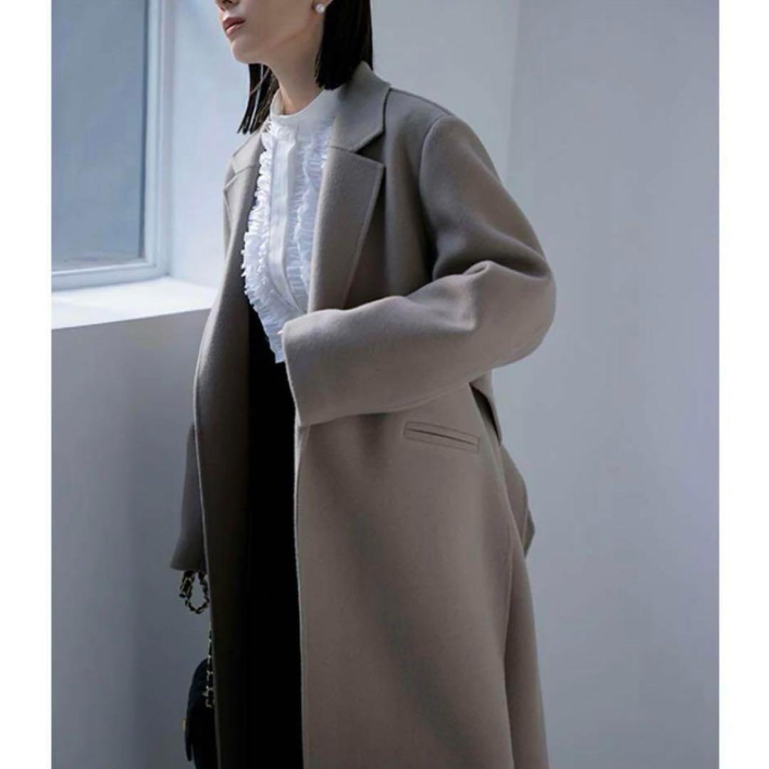 【美品】アニュアンス 23AW リバーロングチェスターコート ベルト付き S