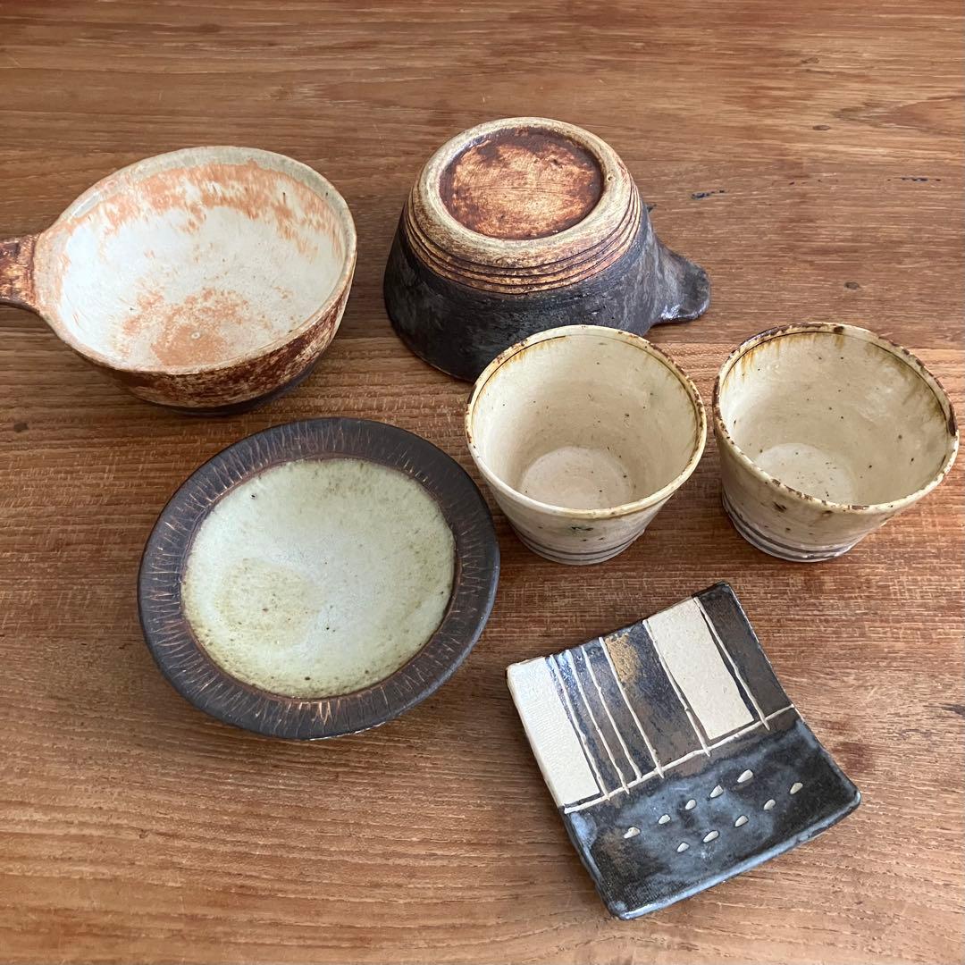 益子焼き　おふたり様　6点セット【廃盤希少】