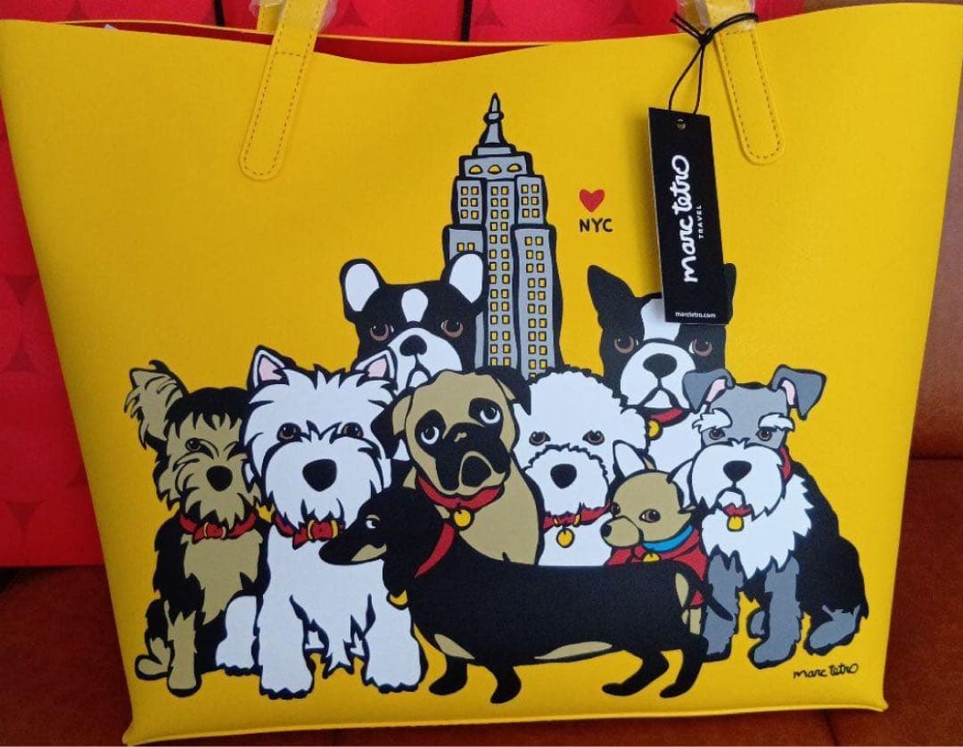 marc tetro イエロートートバッグ 犬デザイン（未使用）