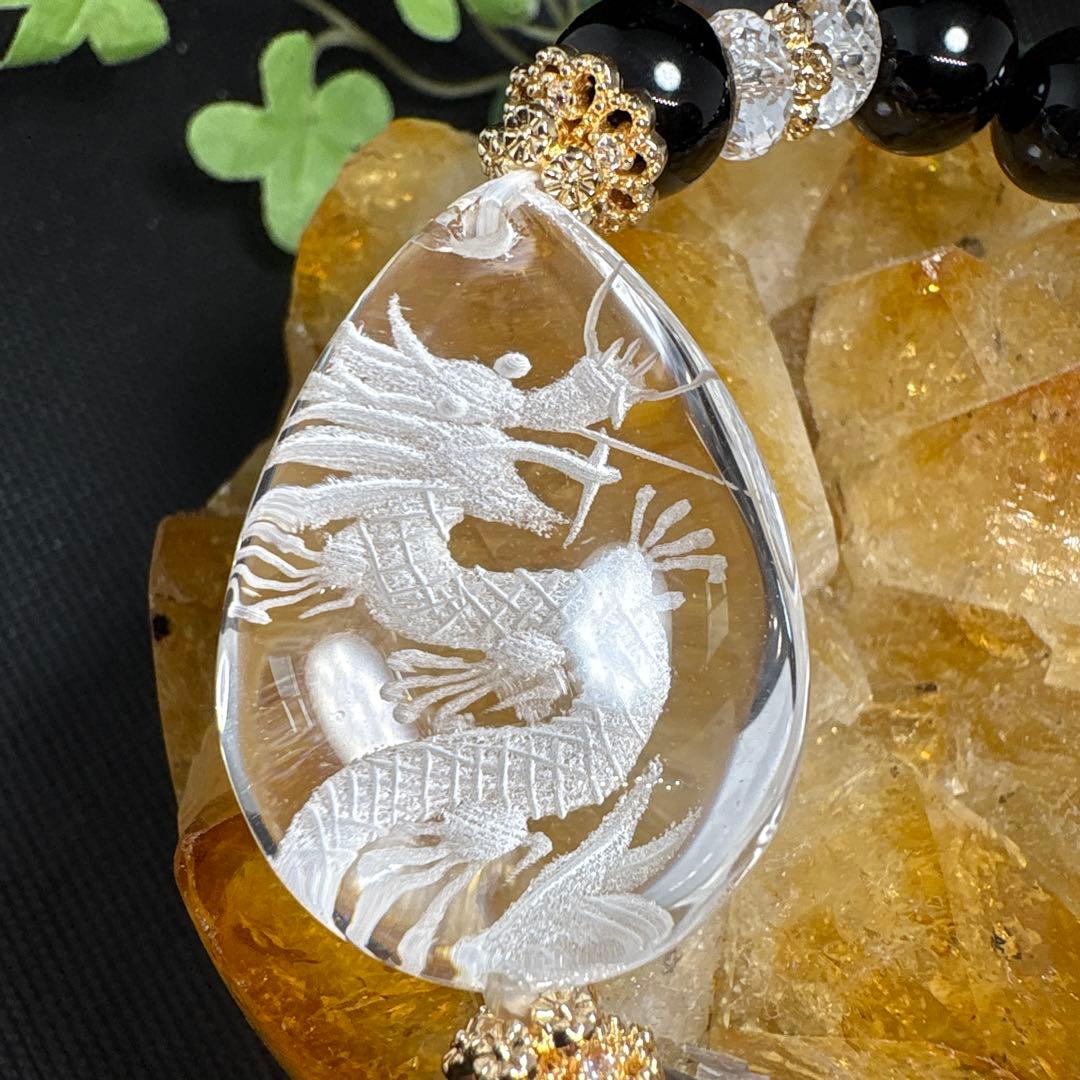 ＊泉澄＆まえまえ様＊水晶　龍神彫り　フローライト　回紋珠　モリオン