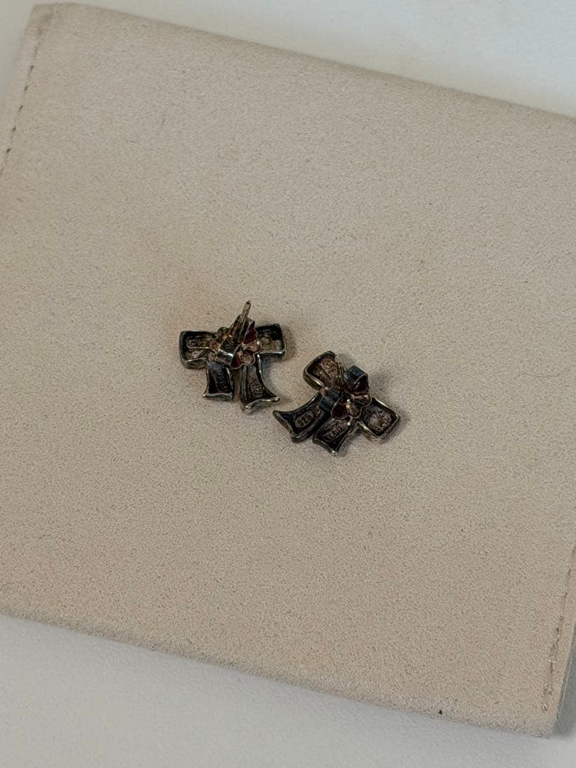 じ*ん様 ティファニーリボンピアスセットブルーボックスボウ