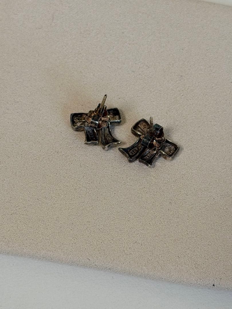 じ*ん様 ティファニーリボンピアスセットブルーボックスボウ