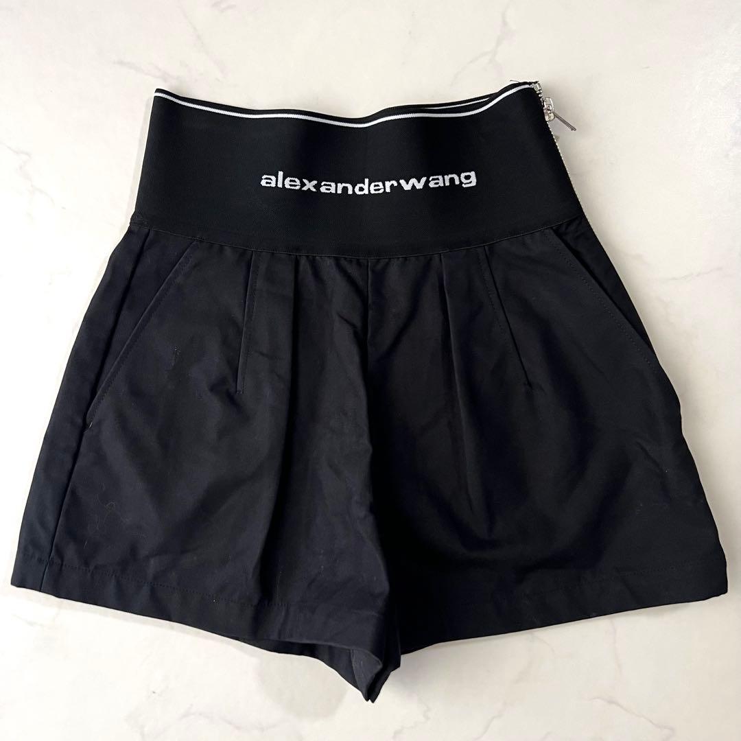 アレキサンダーワン サファリパンツ ショートパンツ 黒 ロゴ 2 M