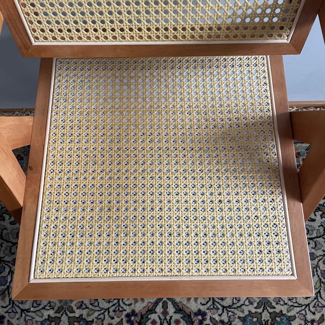 ピエールジャンヌレ　リプロダクト　木製アームチェア ラタン編み　天然木