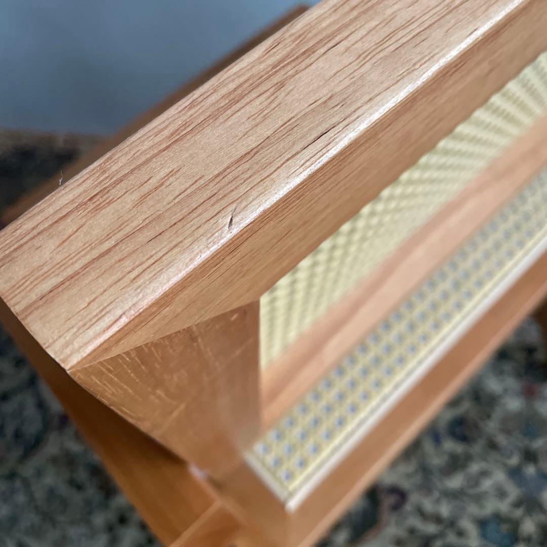 ピエールジャンヌレ　リプロダクト　木製アームチェア ラタン編み　天然木