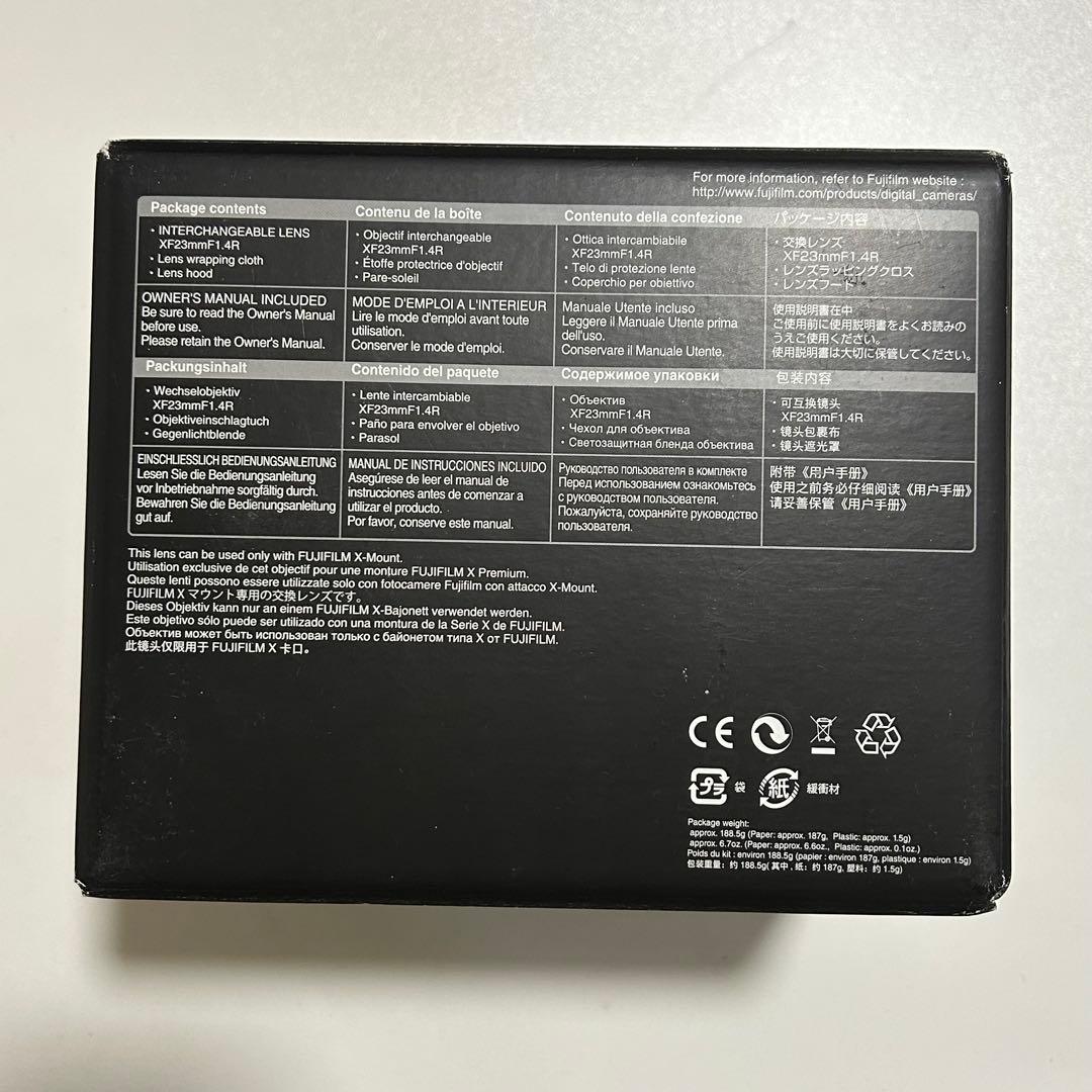 FUJIFILM XF 23mm F1.4 レンズ 箱あり フィルター付