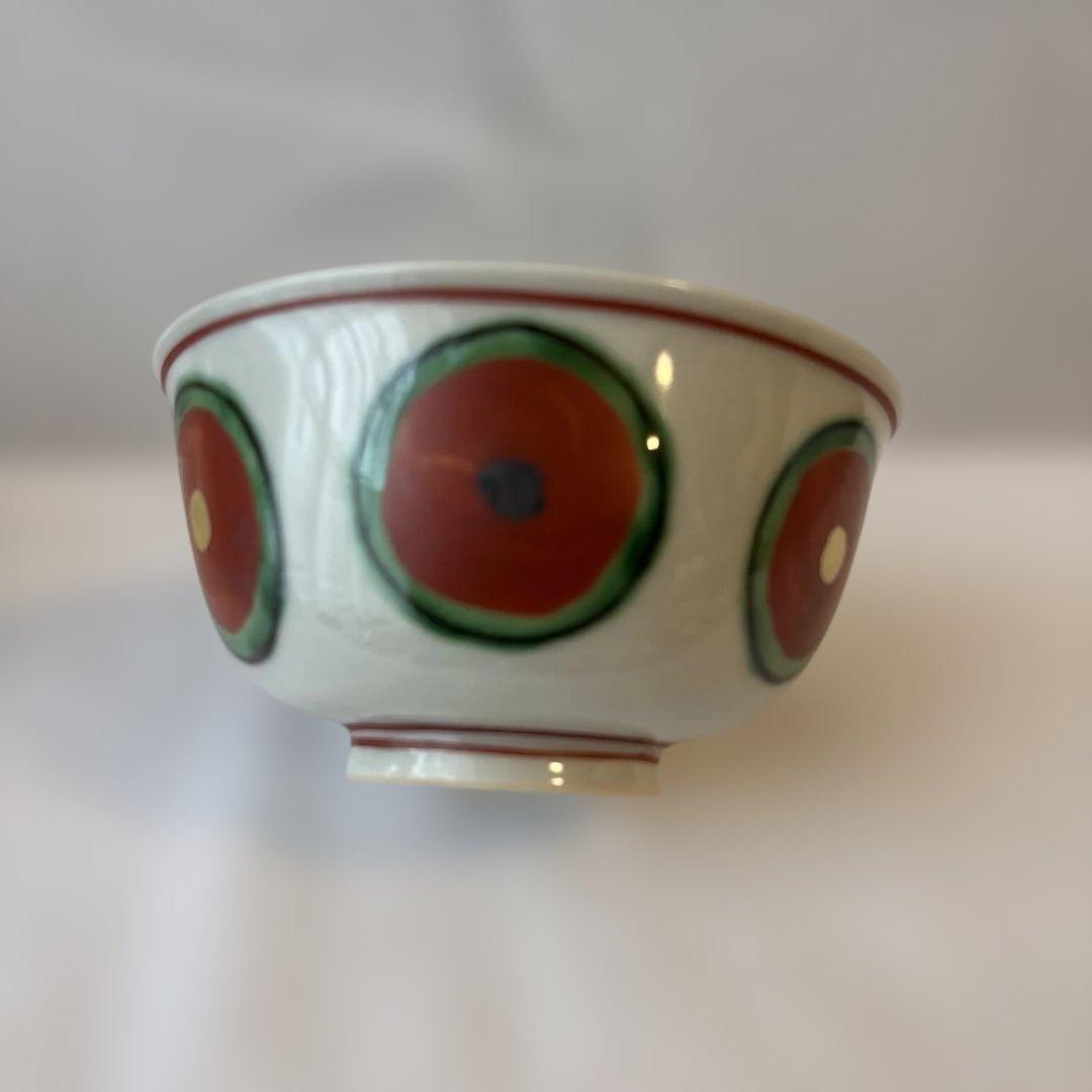 月乃桂窯　高橋芳宣　赤玉飯碗　4客セット