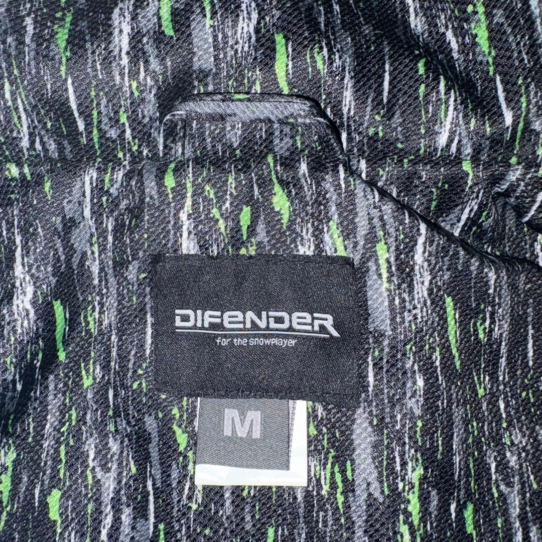 美品　DIFENDER メンズMサイズ スキーウェア 黒/緑スノーウェア　スノボ