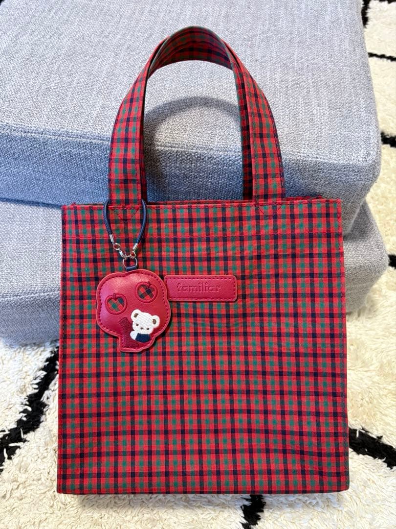 familiar チェック柄 トートバッグ小