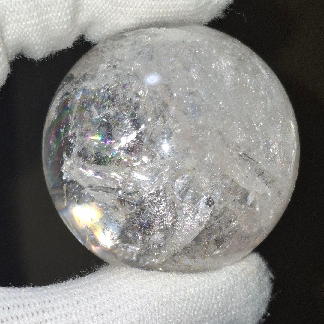 天然石✨️ピンクアゼツライト　スフィア✨️虹ギラギラ台座付き