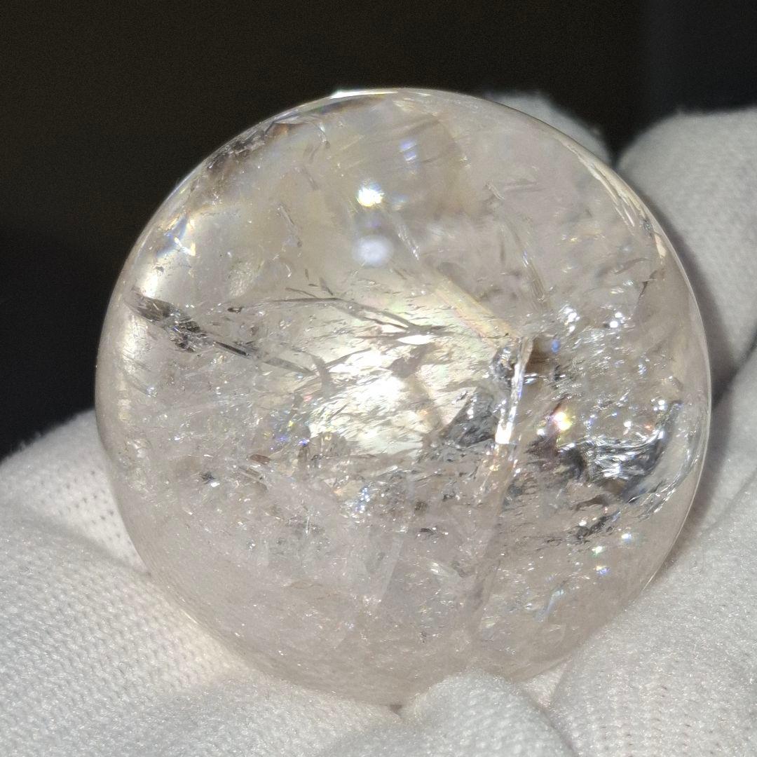 天然石✨️ピンクアゼツライト　スフィア✨️虹ギラギラ台座付き