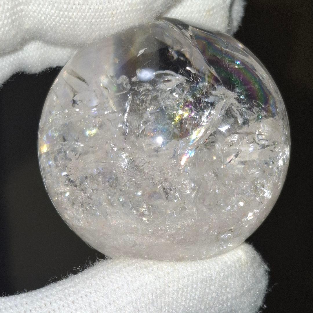 天然石✨️ピンクアゼツライト　スフィア✨️虹ギラギラ台座付き