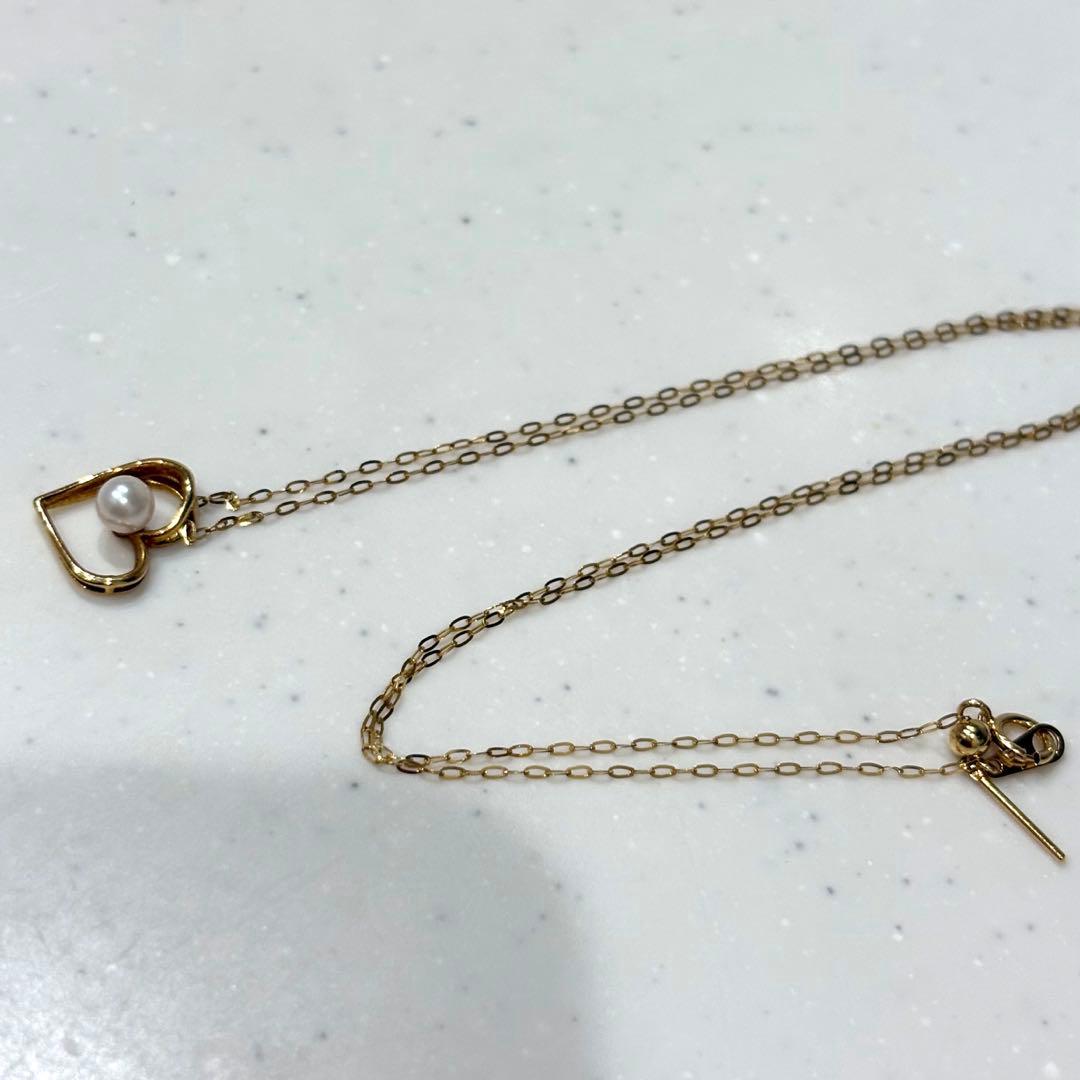 18金 K18 ゴールド ネックレス ハート パール プレゼント ジュエリー