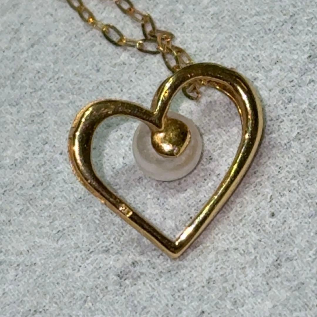 18金 K18 ゴールド ネックレス ハート パール プレゼント ジュエリー