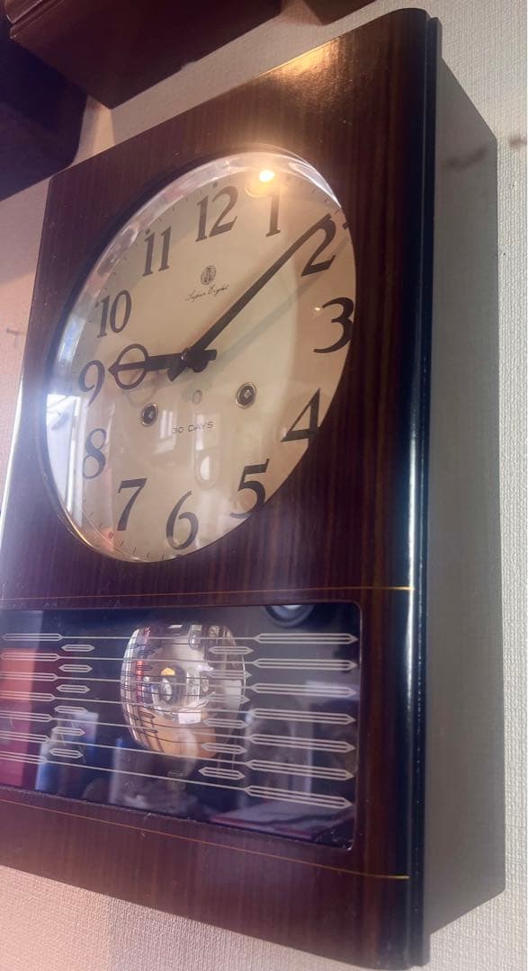 AICHI愛知30DAY振り子時計ゼンマイ掛け時計柱時計ボンボン時計昭和レトロ