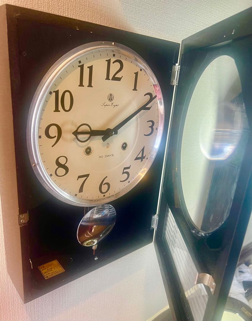 AICHI愛知30DAY振り子時計ゼンマイ掛け時計柱時計ボンボン時計昭和レトロ