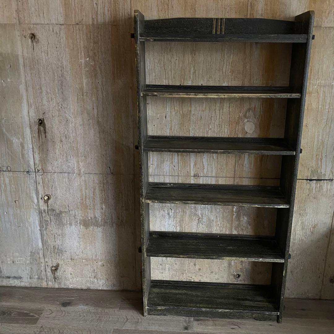 楔の本棚　くさび　書棚　無垢材　オープンシェルフ　オープンラック　ヴィンテージ