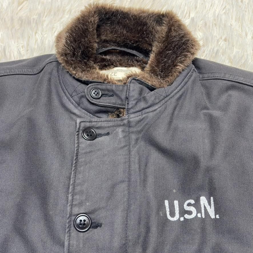 HOUSTON ヒューストン デッキジャケット　N1　黒　IDEALジップ　XL