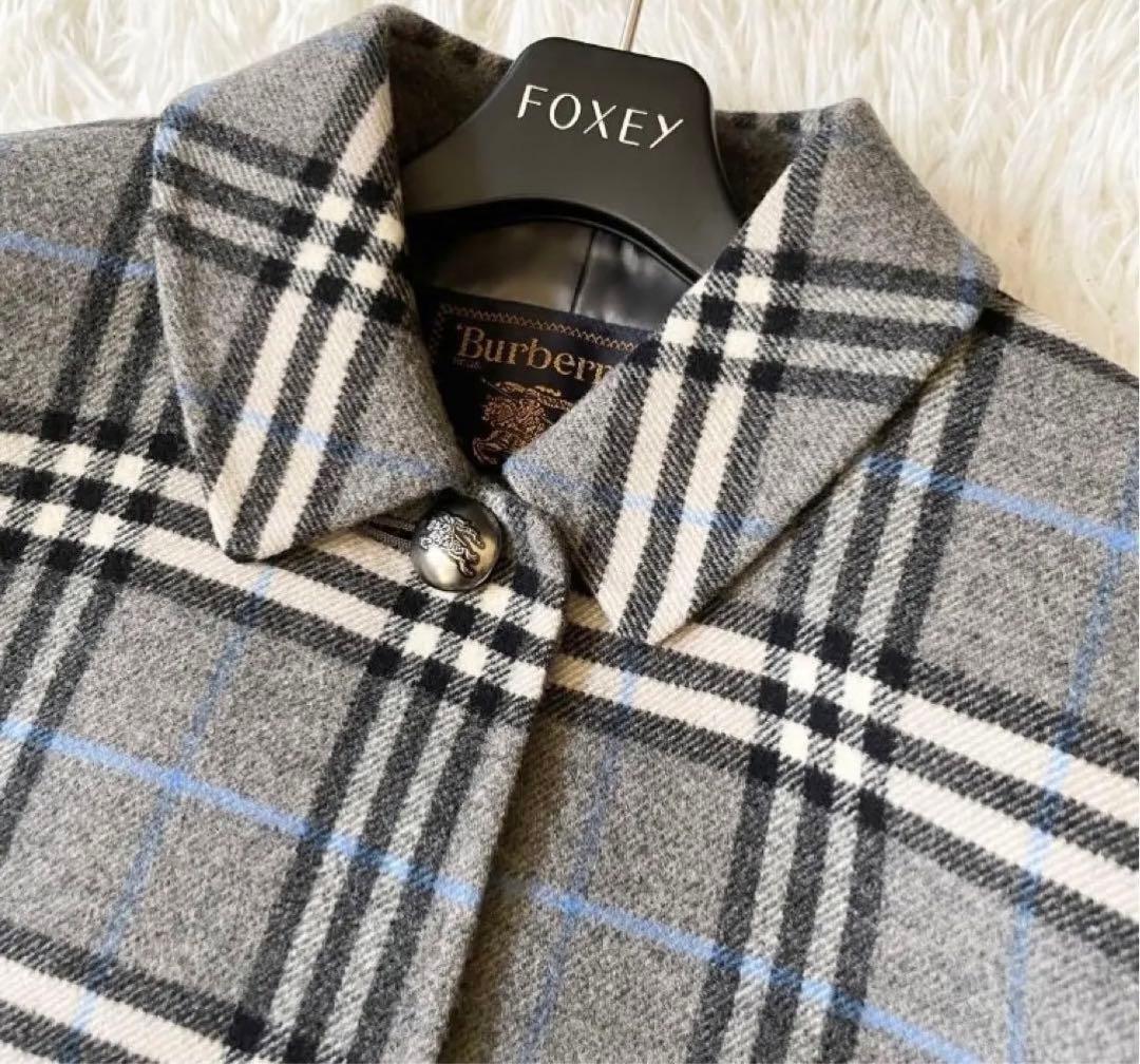 希少✨BURBERRY バーバリー　カシミヤ ノバチェック　コート　11 L