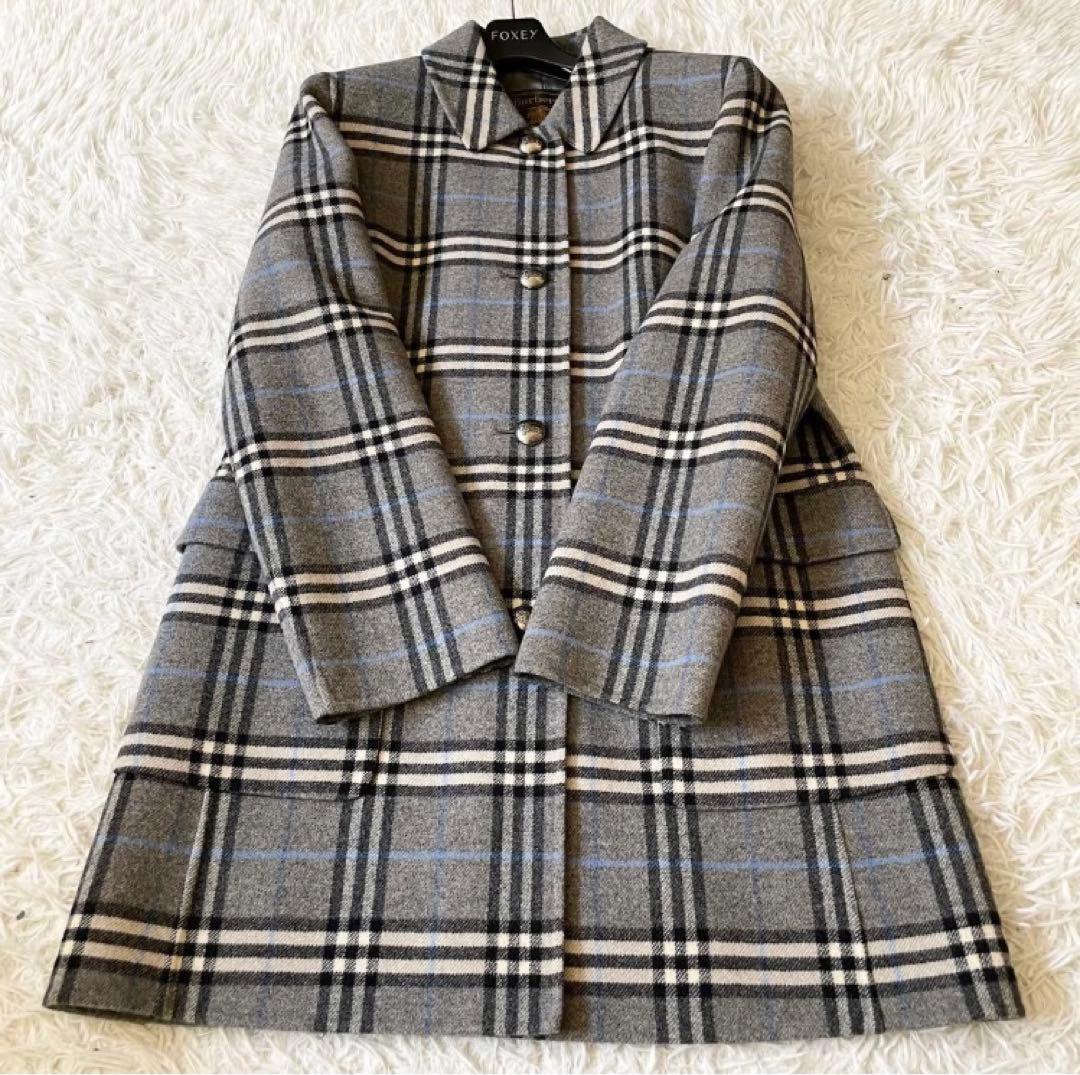 希少✨BURBERRY バーバリー　カシミヤ ノバチェック　コート　11 L