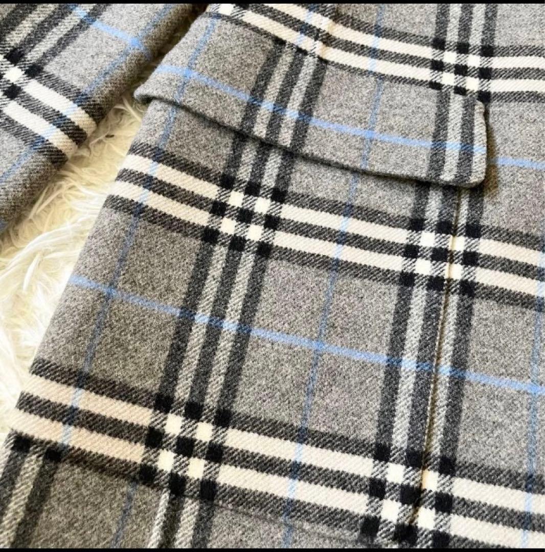 希少✨BURBERRY バーバリー　カシミヤ ノバチェック　コート　11 L