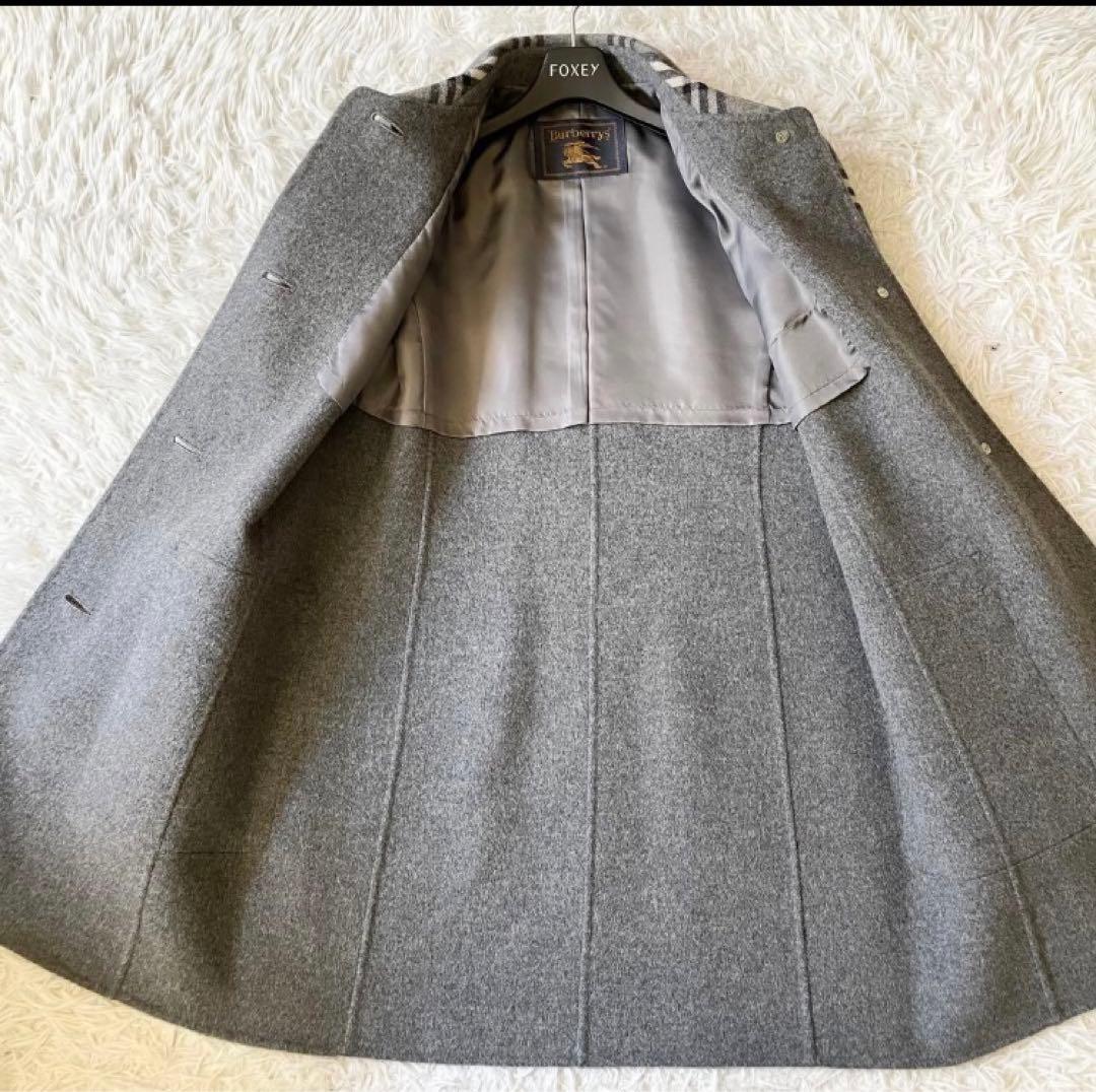 希少✨BURBERRY バーバリー　カシミヤ ノバチェック　コート　11 L
