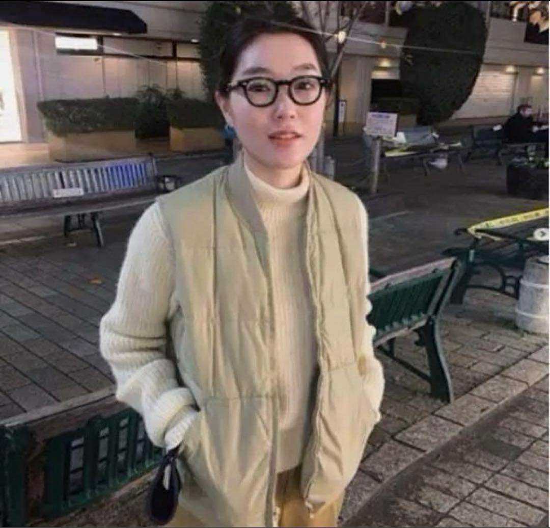 柴田ひかり着用 Eddie Bauer ベージュ ダウンベスト Lサイズ