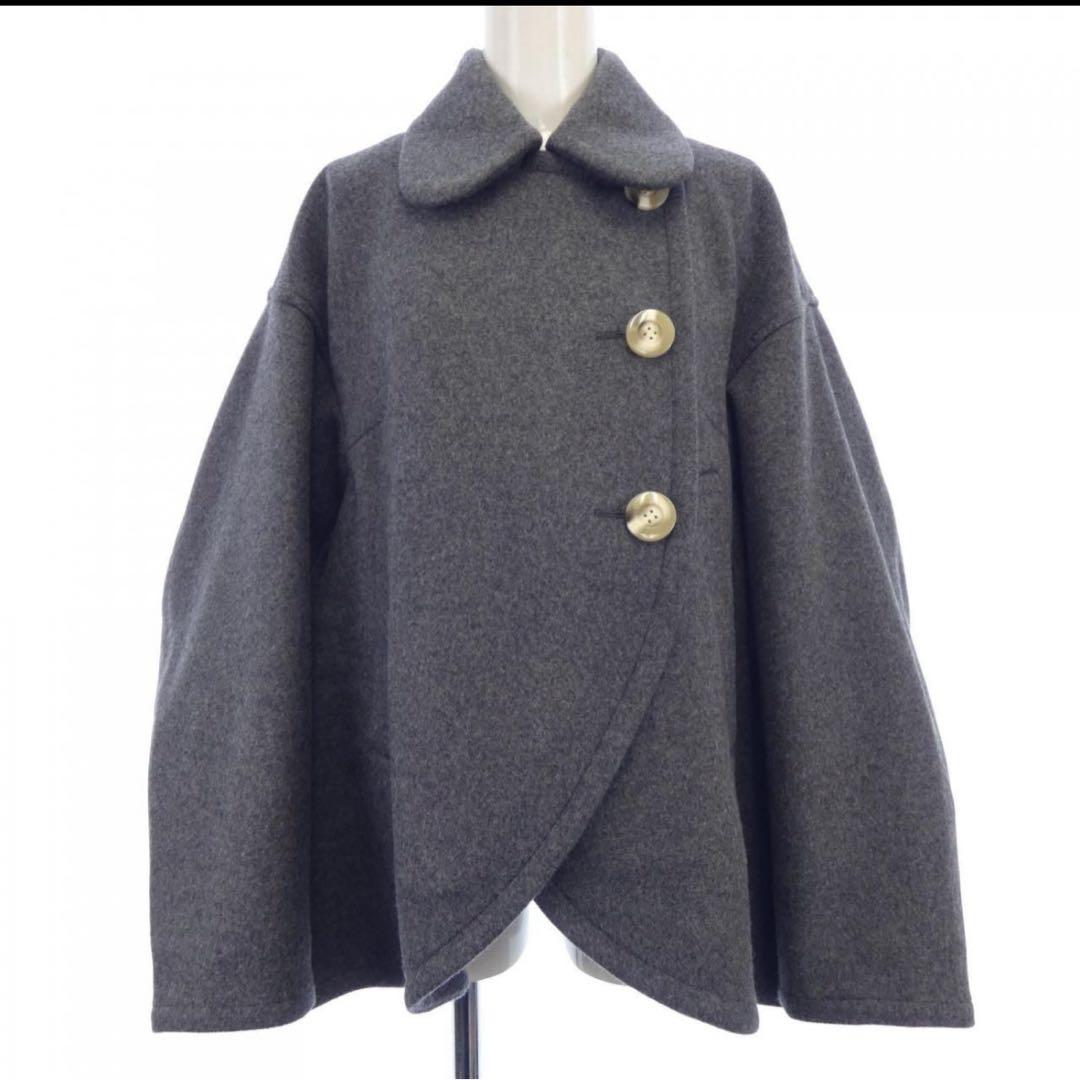 ENFOLD グレーウールショートコートジャケット