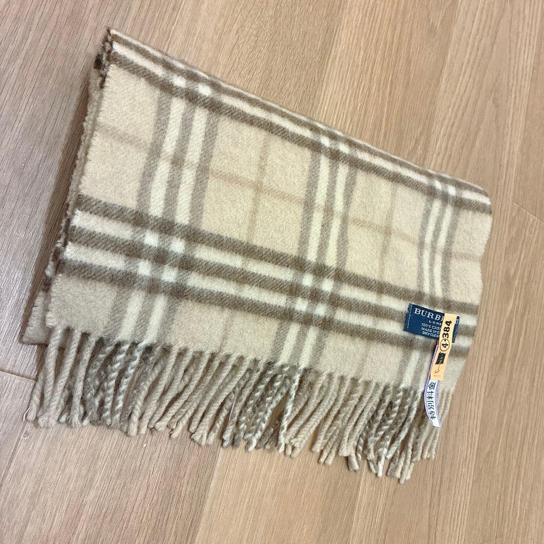 クリーニング済【極美品】BURBERRY LONDON カシミヤ100％マフラー