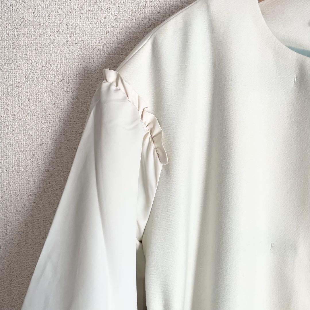 美品♡メゾンエシェル パフスリーブ中綿コート オフホワイト