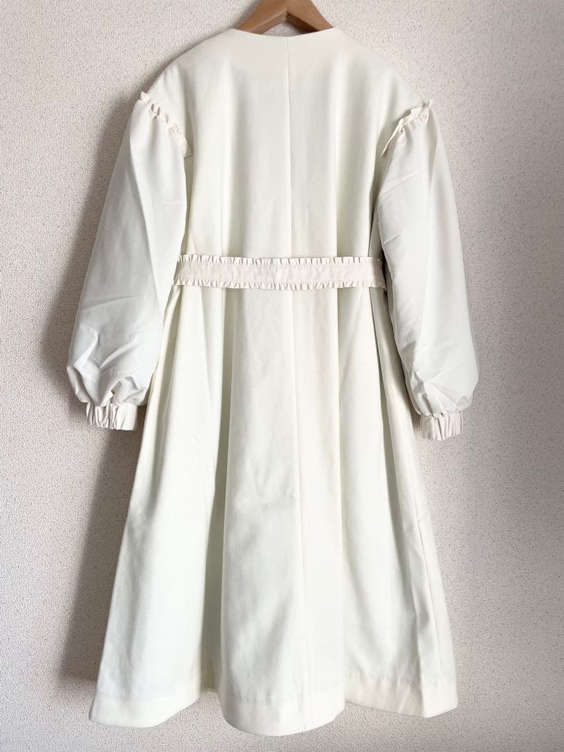 美品♡メゾンエシェル パフスリーブ中綿コート オフホワイト