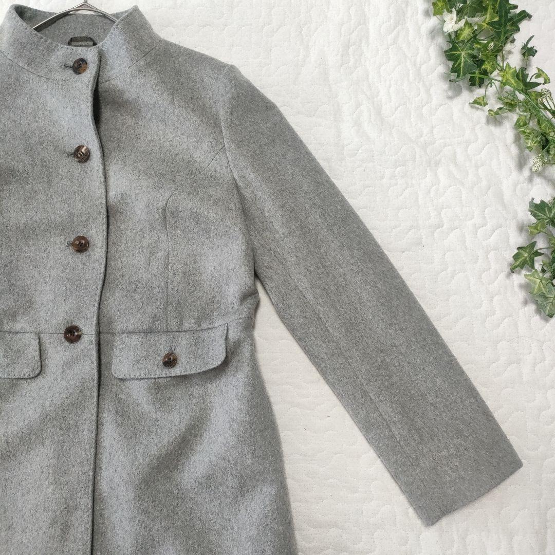 極美品✨オースチンリード　カシミヤ100％　スタンドカラーコート　グレー　36